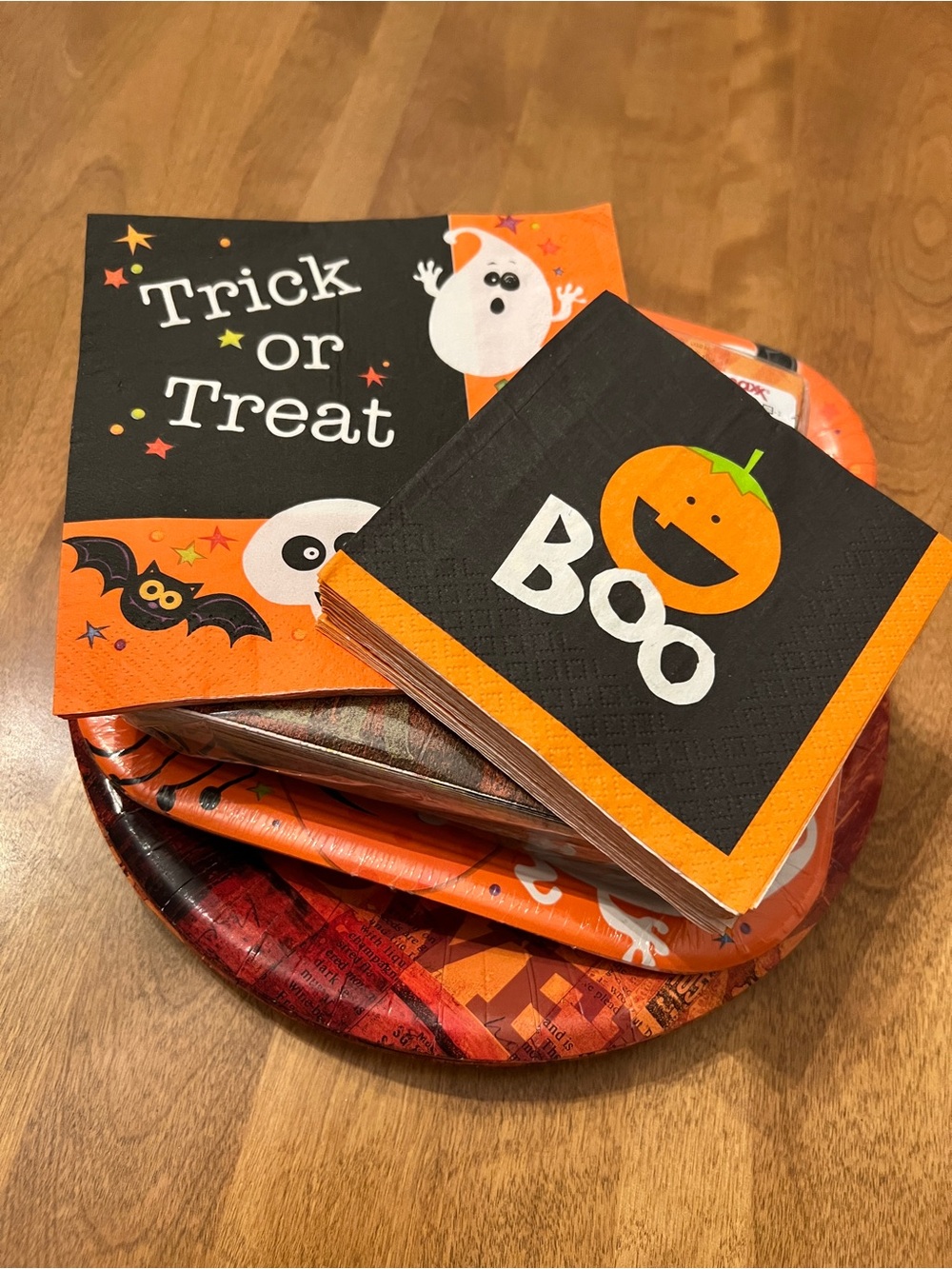 Halloween Party Napkins and Plates Set - Orange & Black